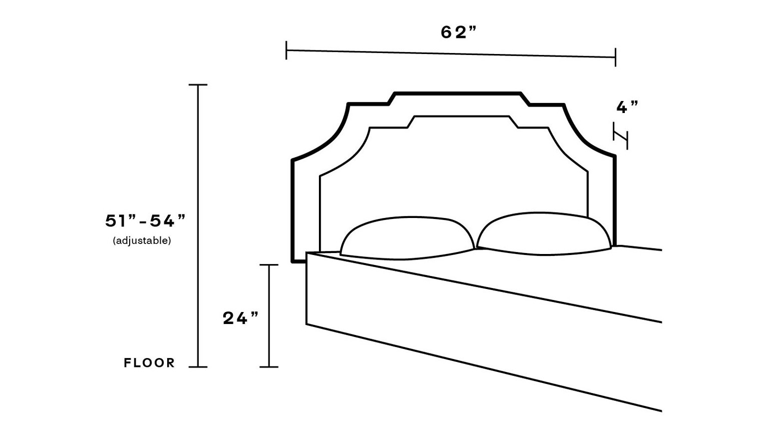 Navy Clarence Stripe Art Deco Headboard Queen The Inside