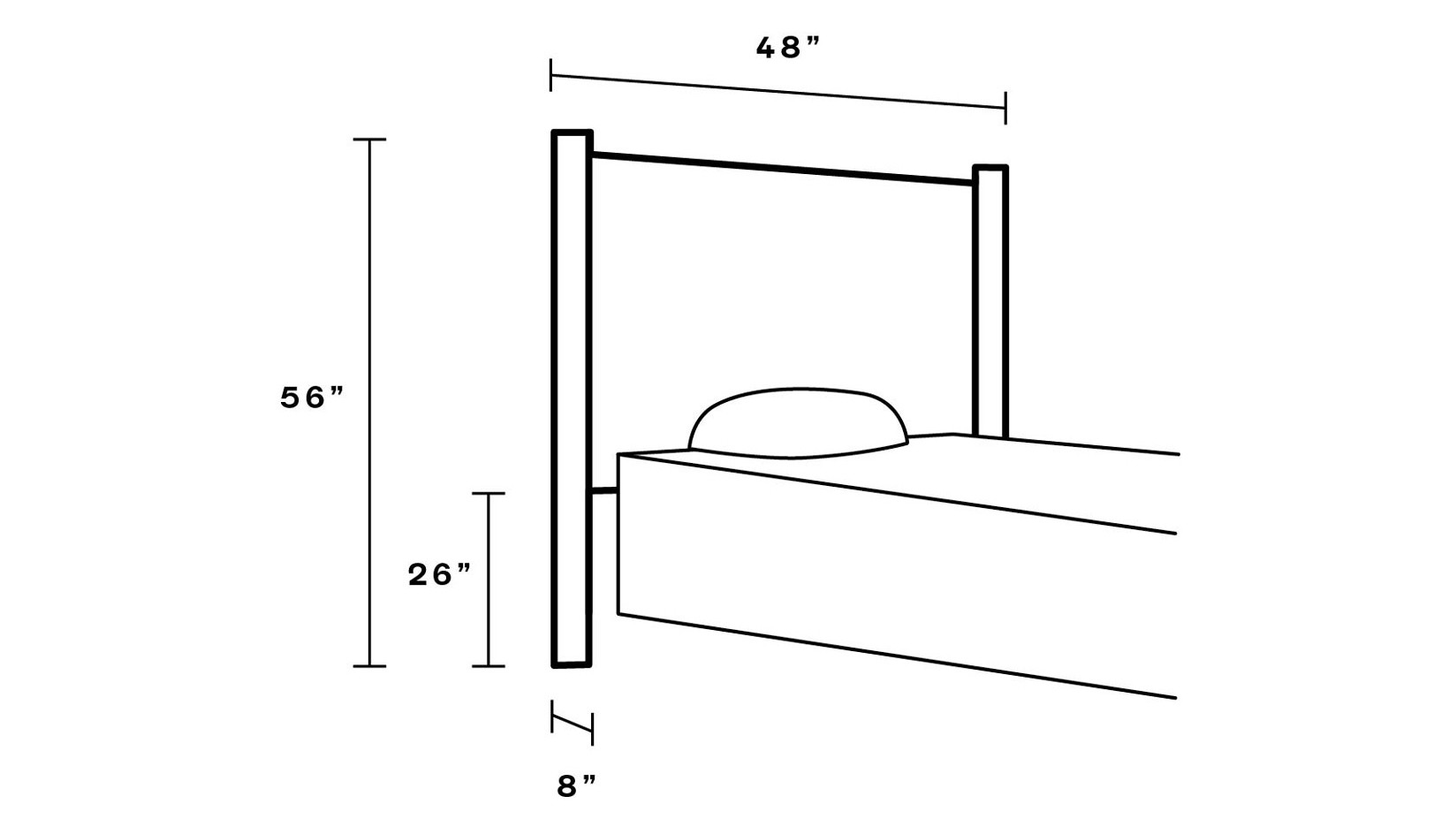 The Inside Modern Wingback Headboard Twin in White Velvet