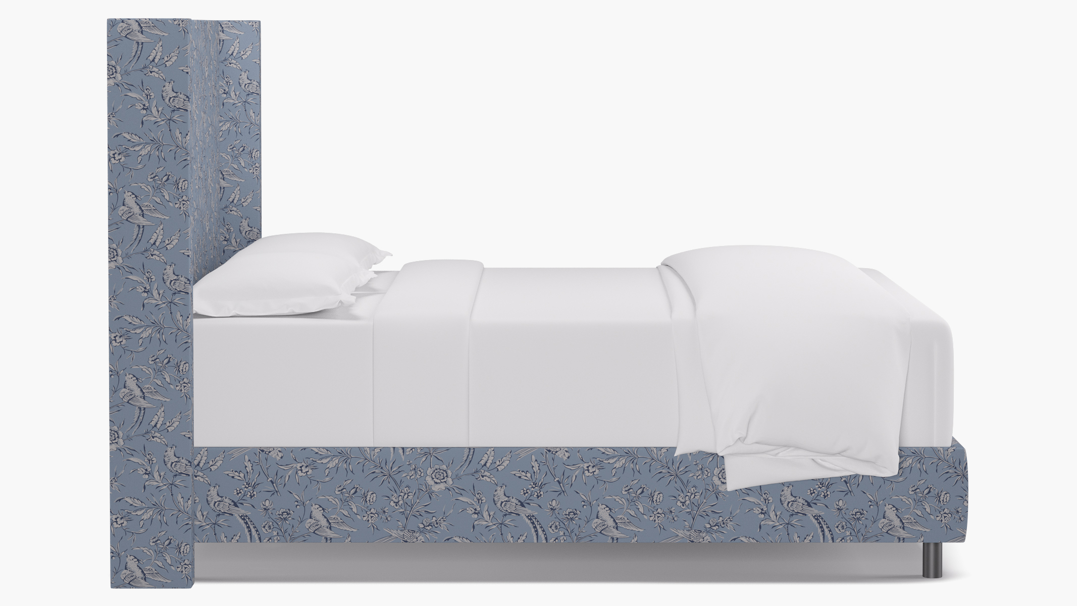 Blue Aviary Upholstered Custom Modern Wingback Bed Queen The Inside