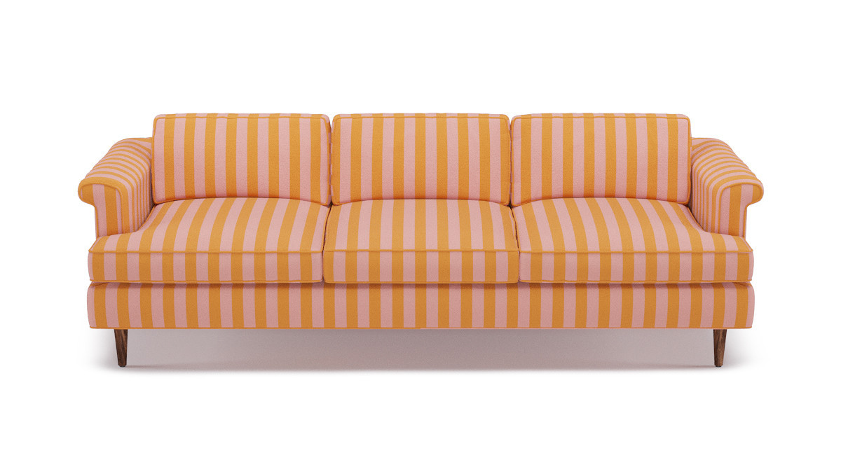 Pink Stripe MidCentury Sofa The Inside
