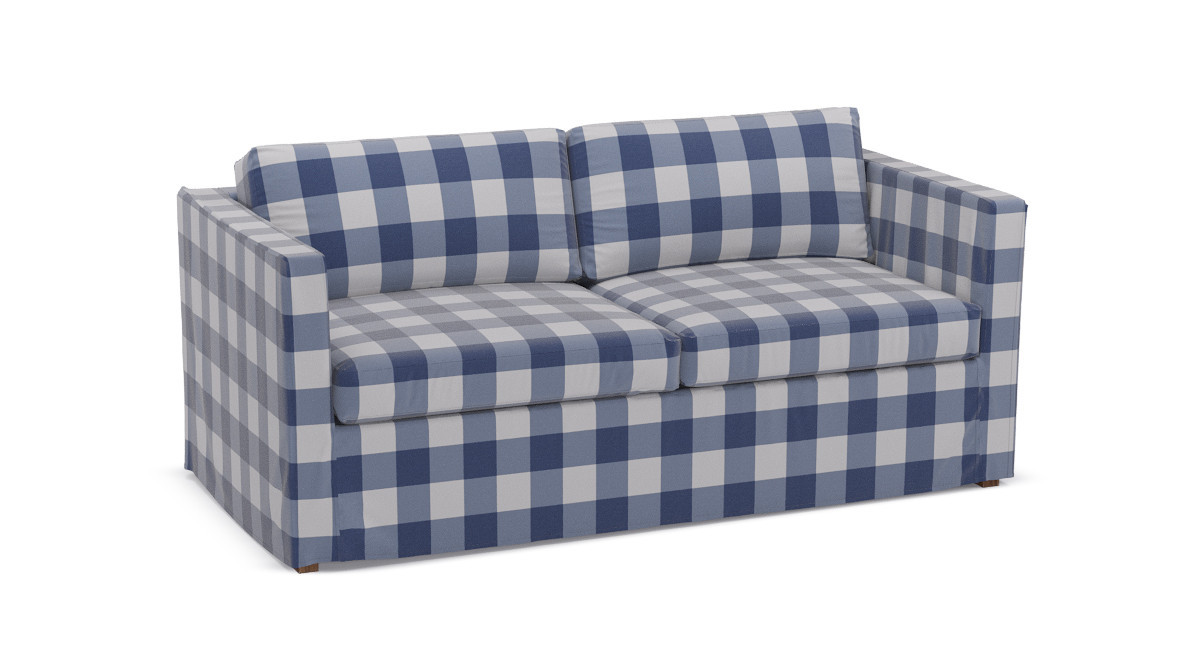 French Blue Check Slipcover Sofa The Inside