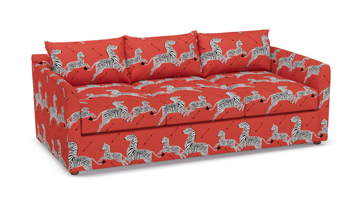 The Inside Tailored Sleeper Sofa In Coral Zebra