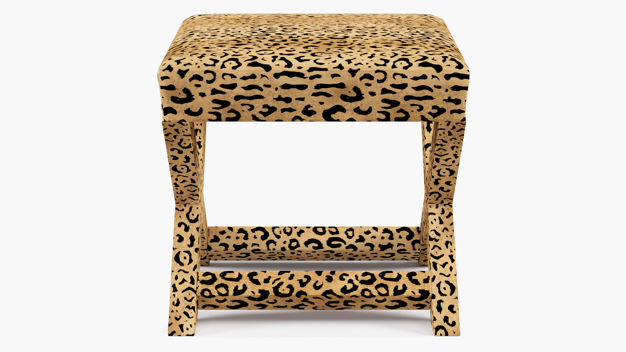 Leopard Upholstered Custom X Bench The Inside Furniture