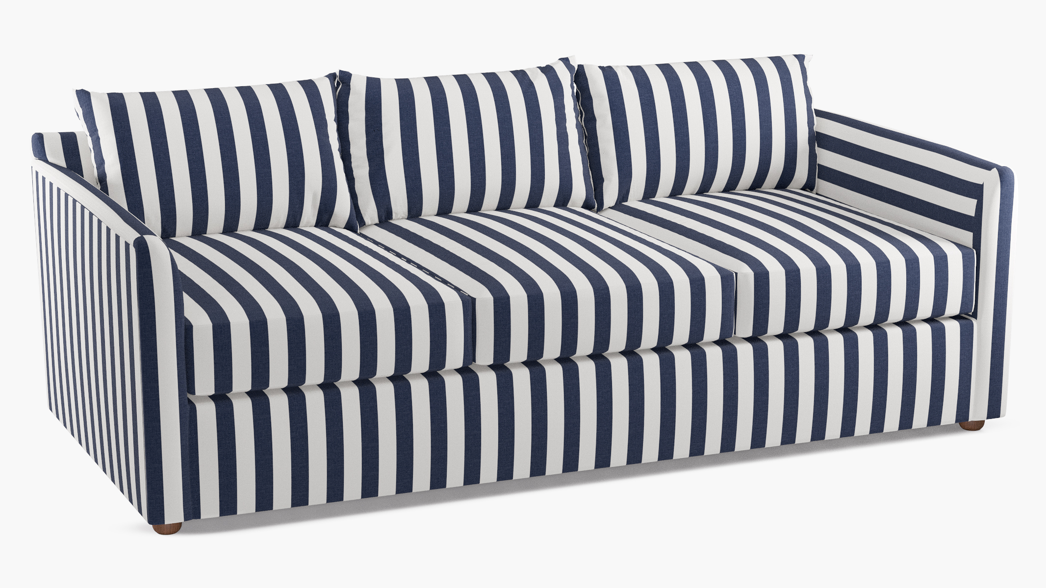 Navy Cabana Stripe Tailored Sleeper Sofa The Inside
