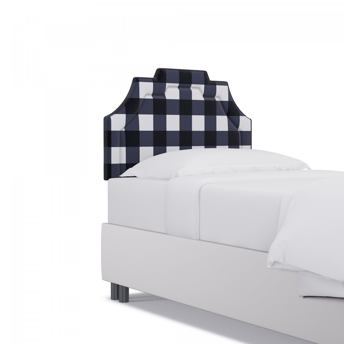 Navy Check Art Deco Headboard Twin The Inside