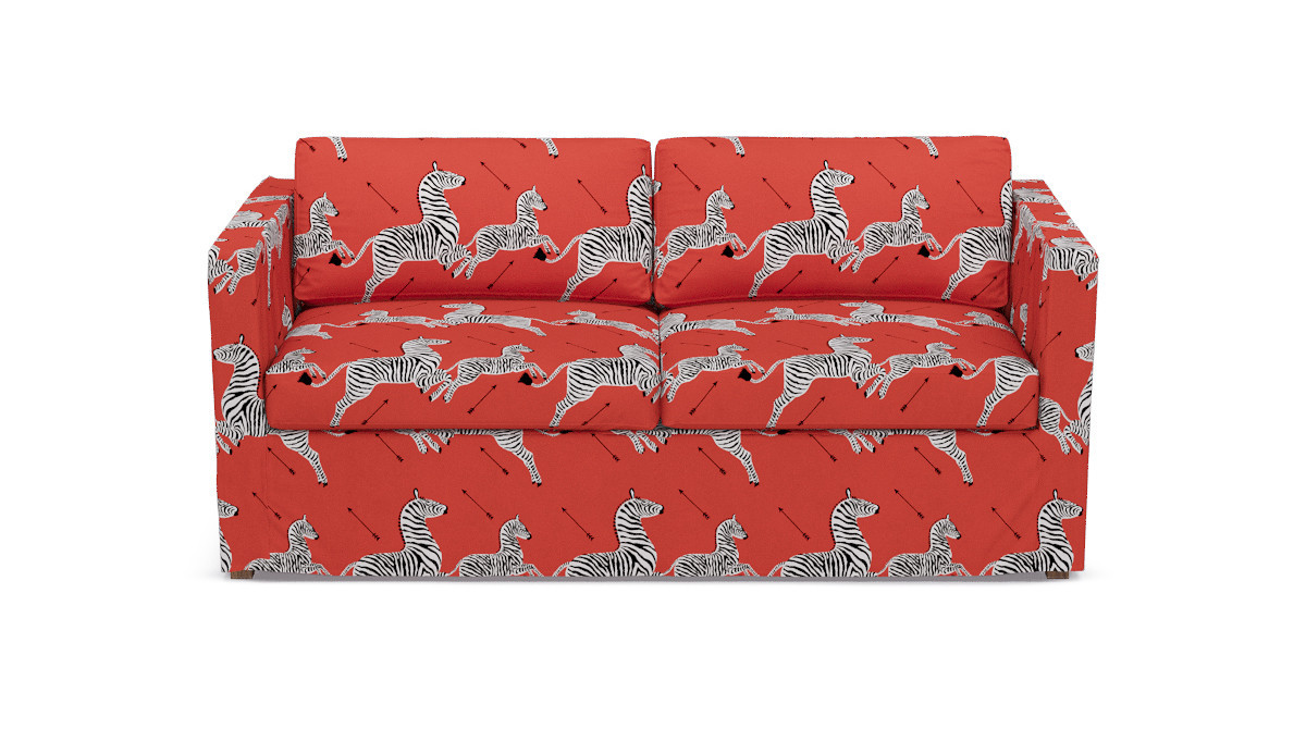 Coral Zebra Slipcover Sofa The Inside