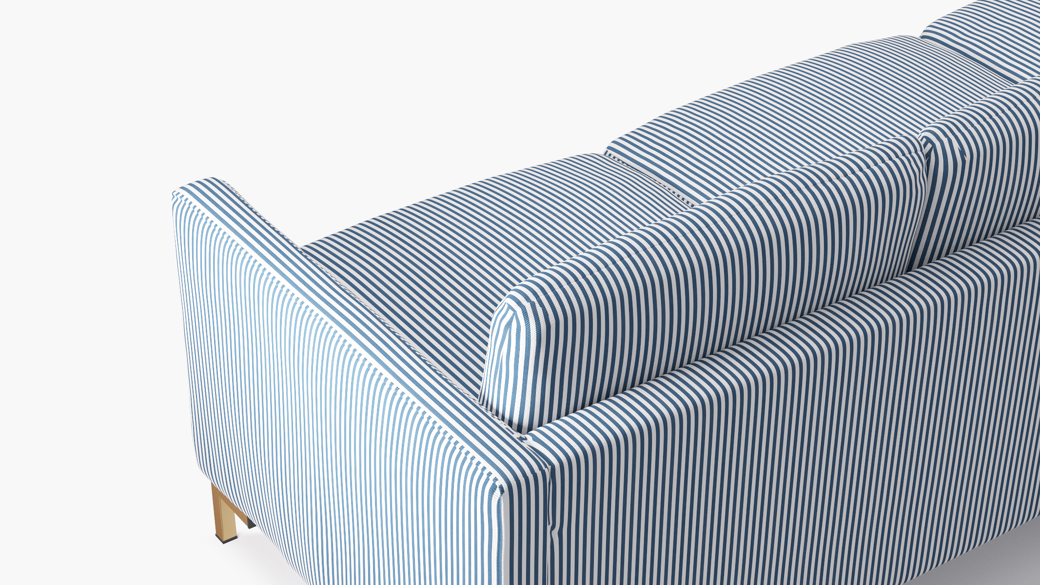 Azul Ticking Stripe Upholstered Custom Modern Sofa The Inside Furniture