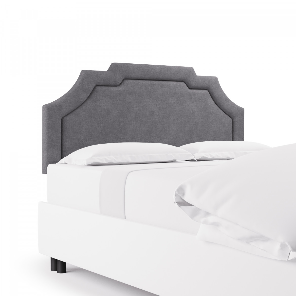 Grey Linen Art Deco Headboard Queen The Inside