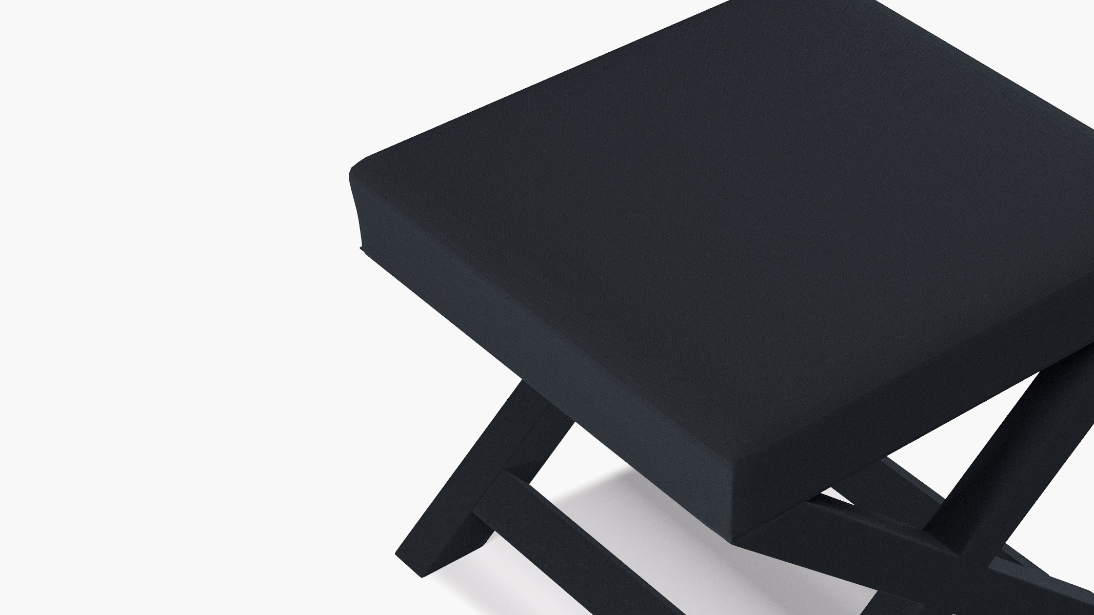 Navy Linen Upholstered Custom X Bench The Inside Furniture