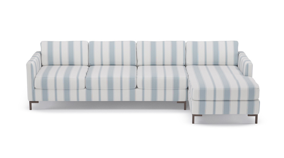 The Inside Right Facing Modern Sectional In French Blue Clarence Modern Sectional In French Blue