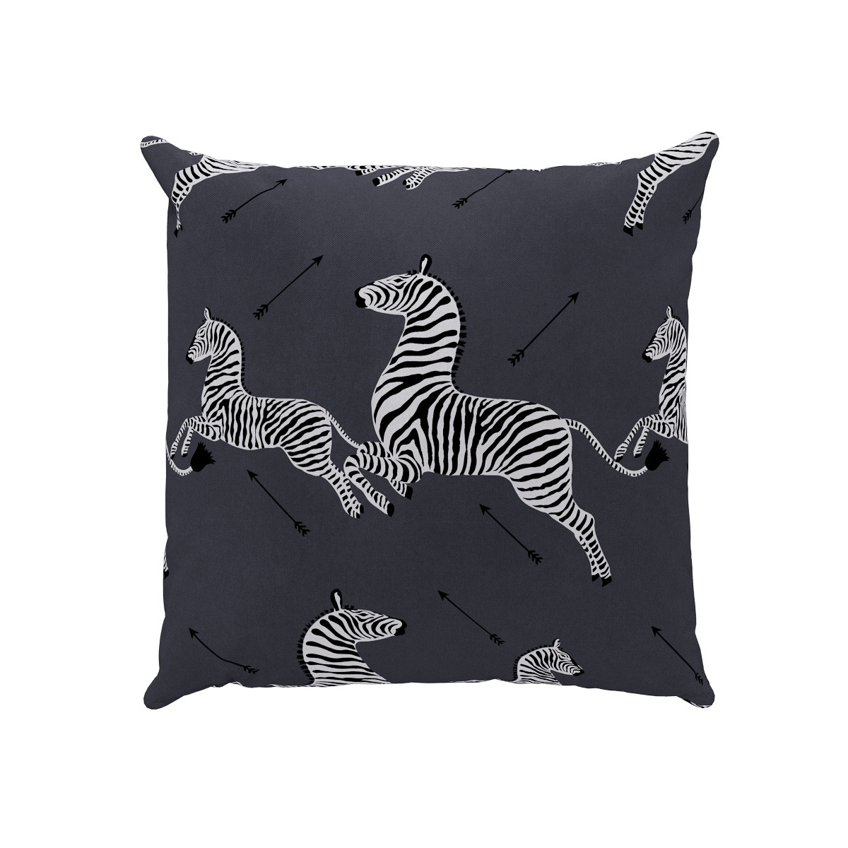 The Inside Outdoor 20 Throw Pillow In Slate Zebra