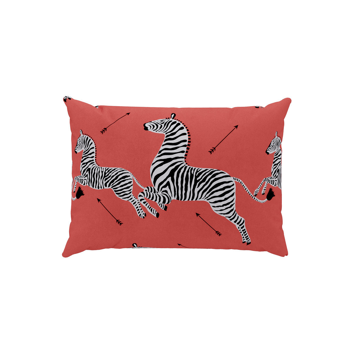 The Inside Outdoor 14 X 20 Lumbar Pillow In Coral Zebra