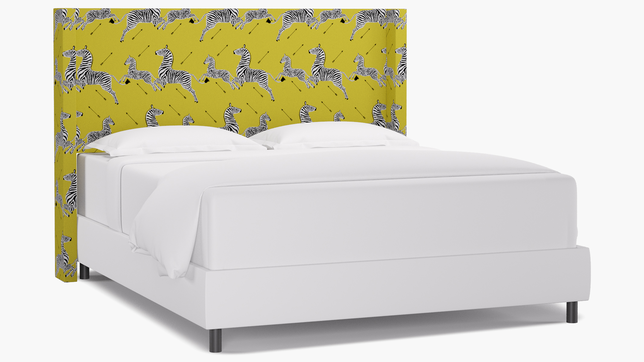 Yellow Zebra Modern Wingback Headboard California King The Inside